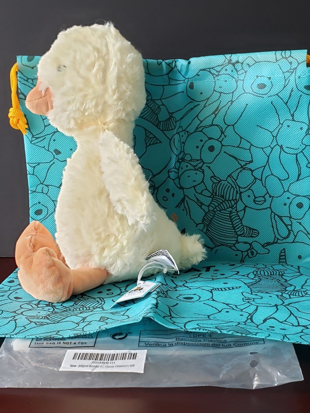 Authentic Jellycat Bashful Duck New With Dust Bag All Tags Attached - Picture 3 of 13